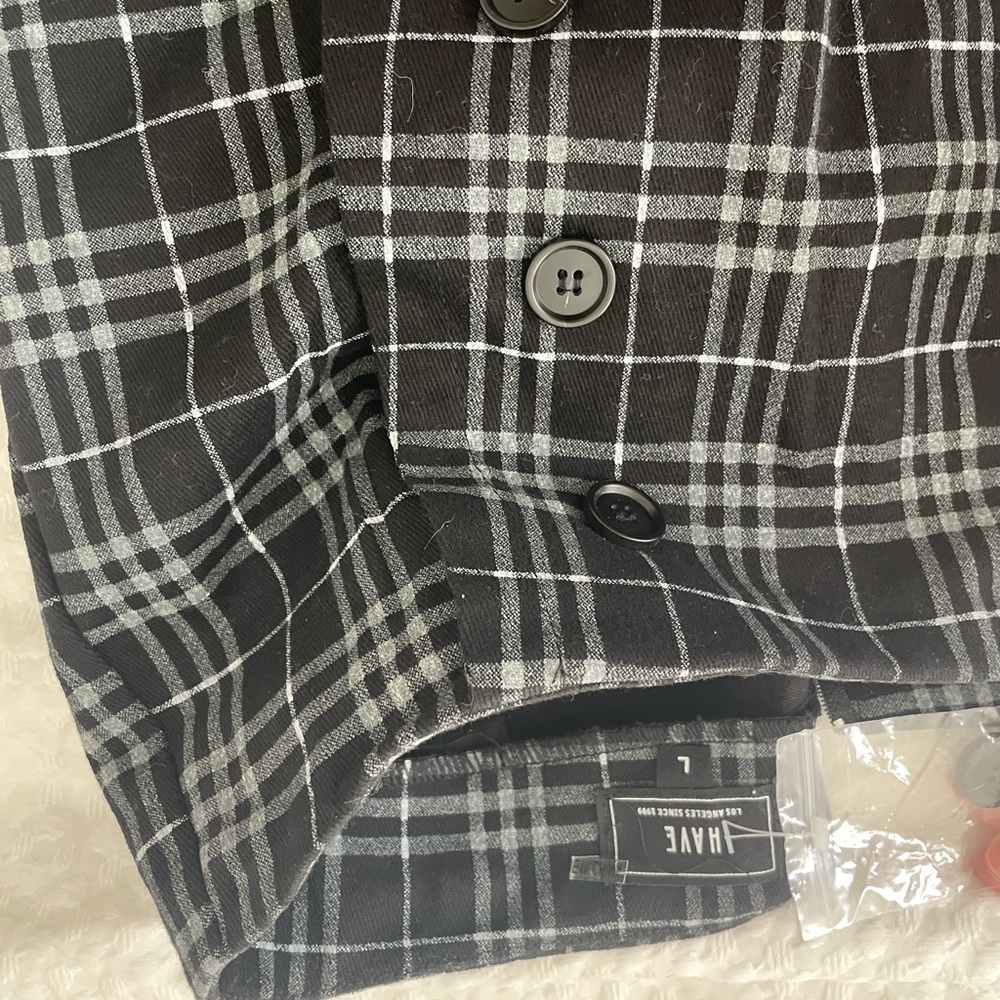 HAVEN Black and White Plaid Blazer
